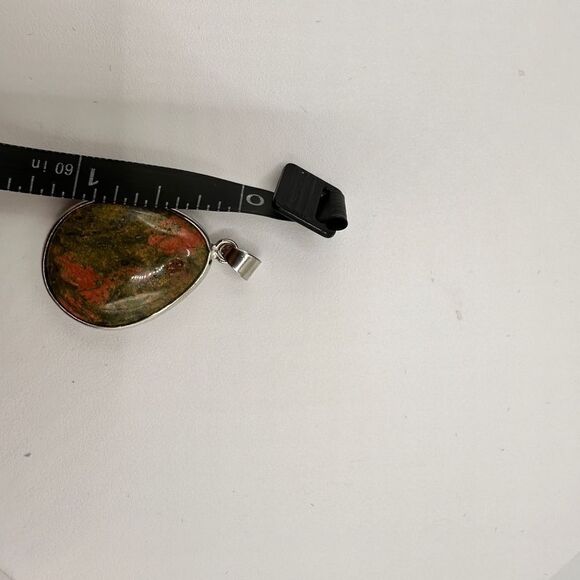 SALE! Genuine Unakite Jasper teardrop pendant! - Picture 7 of 11